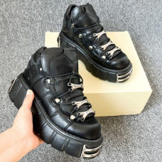 Punk Women Sneakers 6cm Platform Shoes Woman Metal Decoration Thick Bottom Shoes