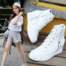 Womens Lace Up Zipper Hidden Wedge High Top Sneakers Boots Sport Shoes Fashion