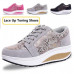 Printed Women Toning Shoes Height Increasing Wedge Sneakers Platform Trainers