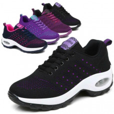 Womens Air Cushion Sport Shoes Running Breathable Mesh Walking Slip-On Sneakers