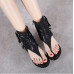 Women's Roman Tassels Boots Flip Flops Sandals Flat Shoes Summer Zipper Fashion