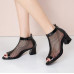 Women's Gladiator Open Toe Dress Block Heel Summer Hollow Sandals Boots Shoes