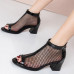 Women's Gladiator Open Toe Dress Block Heel Summer Hollow Sandals Boots Shoes