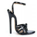 Women Gladiator Faux Leather Sandals Ankle Strap Buckle Stiletto Heel Club Shoes