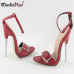 Hot 18cm Stiletto Heel Sexy High Heel Buckle Straps Pointed Toe Women Sandals