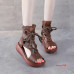 Womens Genuine Leather Gladiator Sandals High Platform Creepers Boots shoes Size