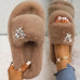 Fluffy Faux Fur Slippers Glitter Furry Rhinestone Slides Designer Butterfly