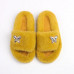 Fluffy Faux Fur Slippers Glitter Furry Rhinestone Slides Designer Butterfly