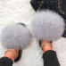 Flop Fur Women's Flip Fox Non-slip Farm Real Flat Slippers Plush Slides Furry