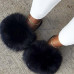 Flop Fur Women's Flip Fox Non-slip Farm Real Flat Slippers Plush Slides Furry